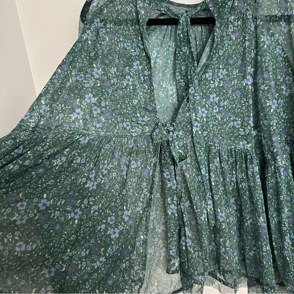 Free People Sweet Heart Top in Emerald Combo